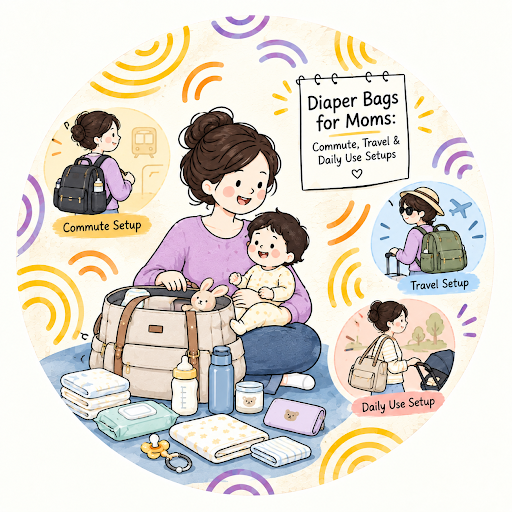 Diaper Bags for Moms: Commute, Travel & Daily Use Setups