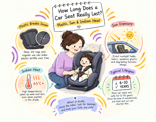 How Long Does a Car Seat Really Last? Plastic, Sun & Indian Heat
